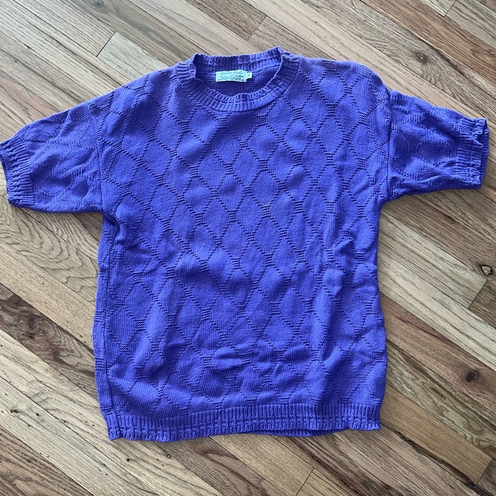 Vintage Cuddle Knit Short Sleeve Sweater Size M